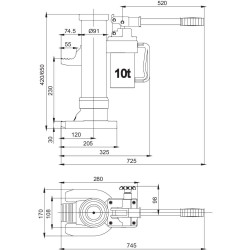 CRIC HYDRAULIQUE A PATTE -...